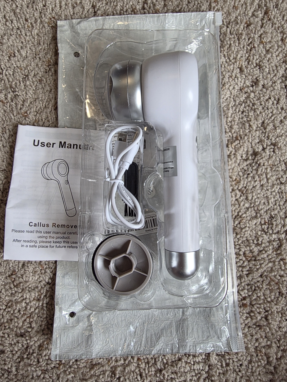 White Electric Callus Remover Foot File - Rechargeable